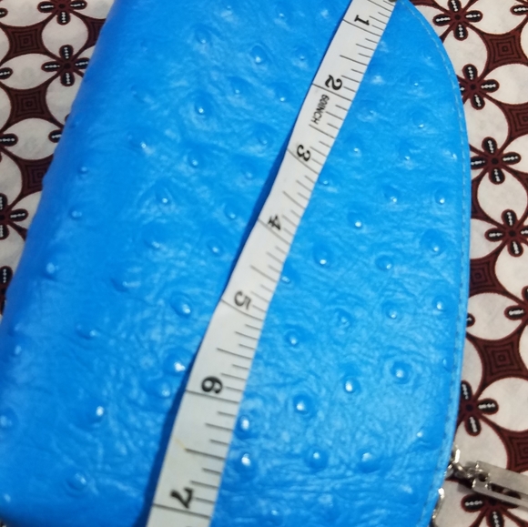 Blue Italian Leather Pouch - Picture 6 of 10